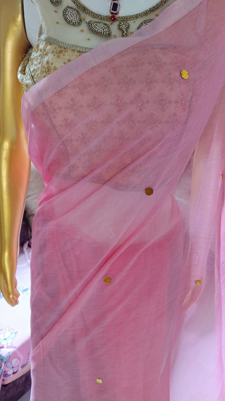 baby pink ginnie saree