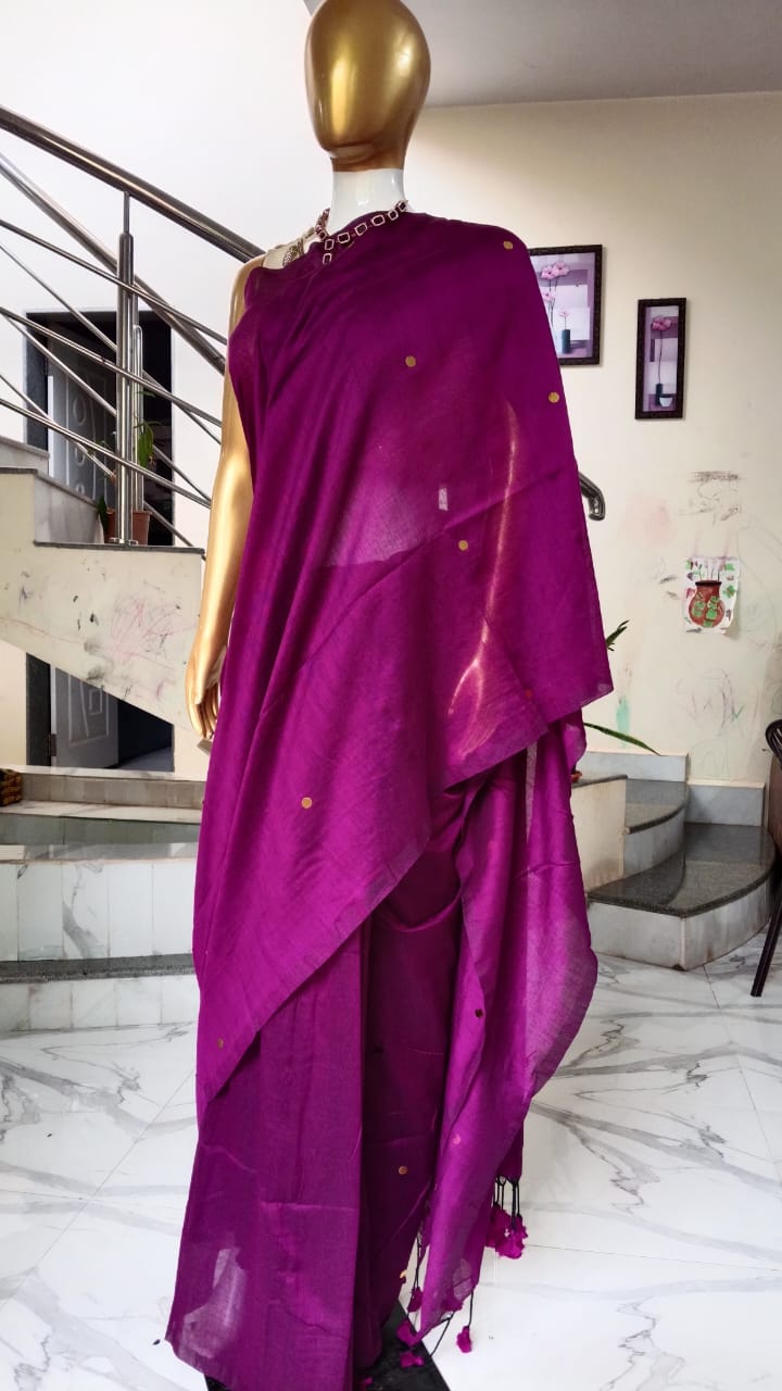 wine mul cotton saree