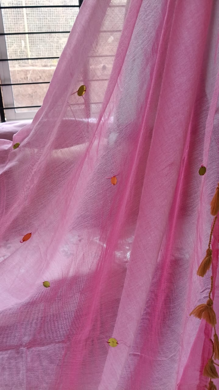 baby pink ginnie saree