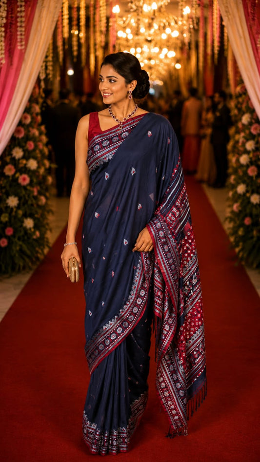Blue Soft woven cotton saree